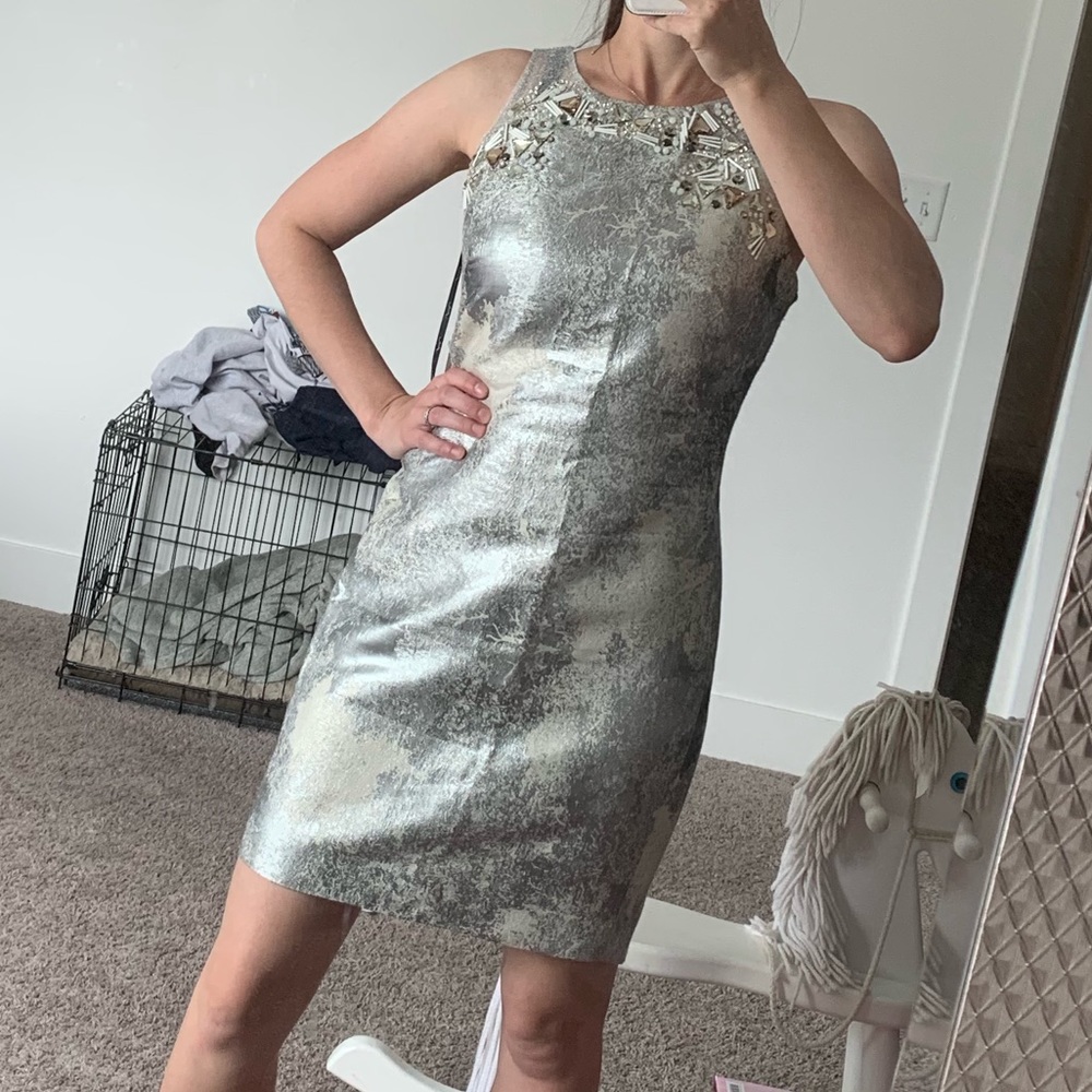 Phoebe silver dress Kay unger